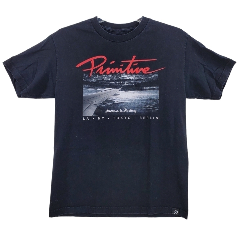 Primitive T-Shirt Mens M Black Cotton Red Logo Airplane Wing Success Is Destiny - Picture 8 of 9